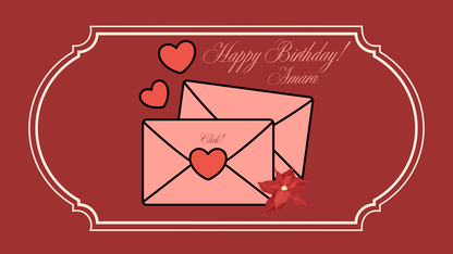 Dark Red Girlfriend Birthday Website Template
