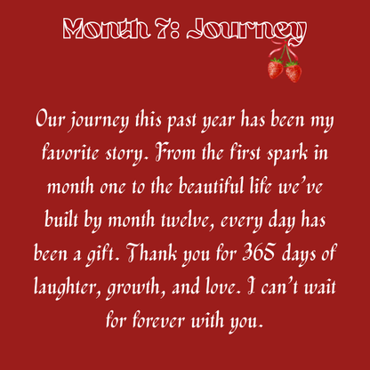 Red 1 Year Anniversary Scrapbook Template | 18 Pages Romantic Digital Gift