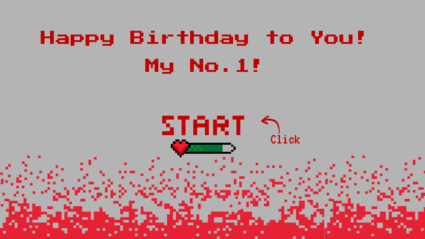 Gray & Red Boyfriend Birthday Pixel Website Template