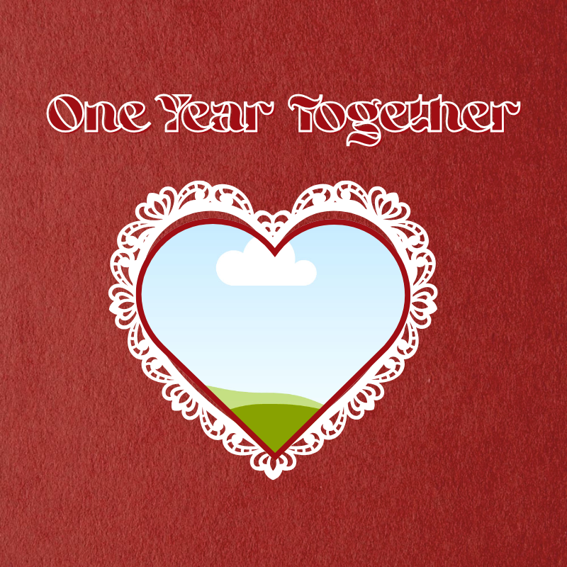 Red 1 Year Anniversary Scrapbook Template | 18 Pages Romantic Digital Gift
