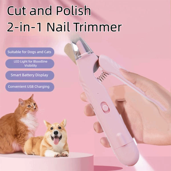 2-in-1 LED Pet Nail Clipper – Dog & Cat Nail Trimmer with Quick Sensor