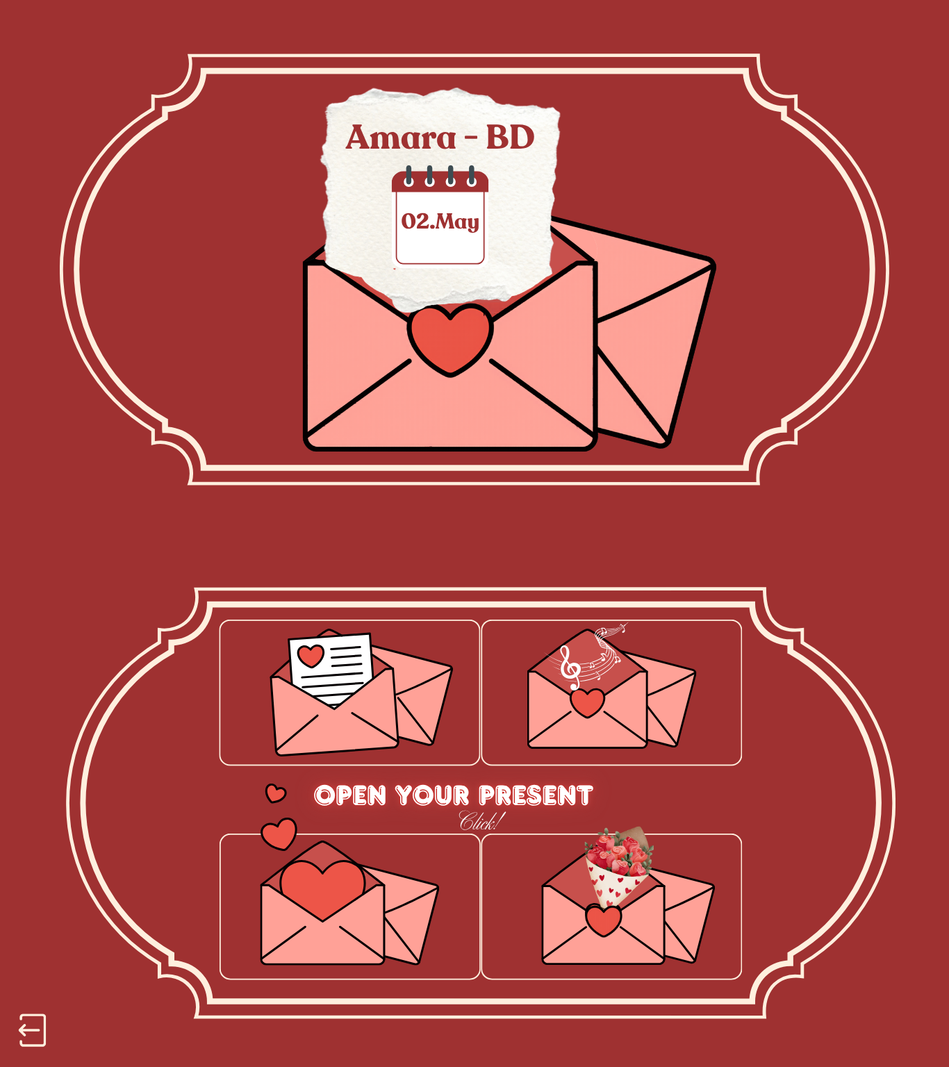 Dark Red Girlfriend Birthday Website Template