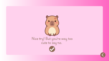 Pink Capybara Girlfriend Birthday Website Template