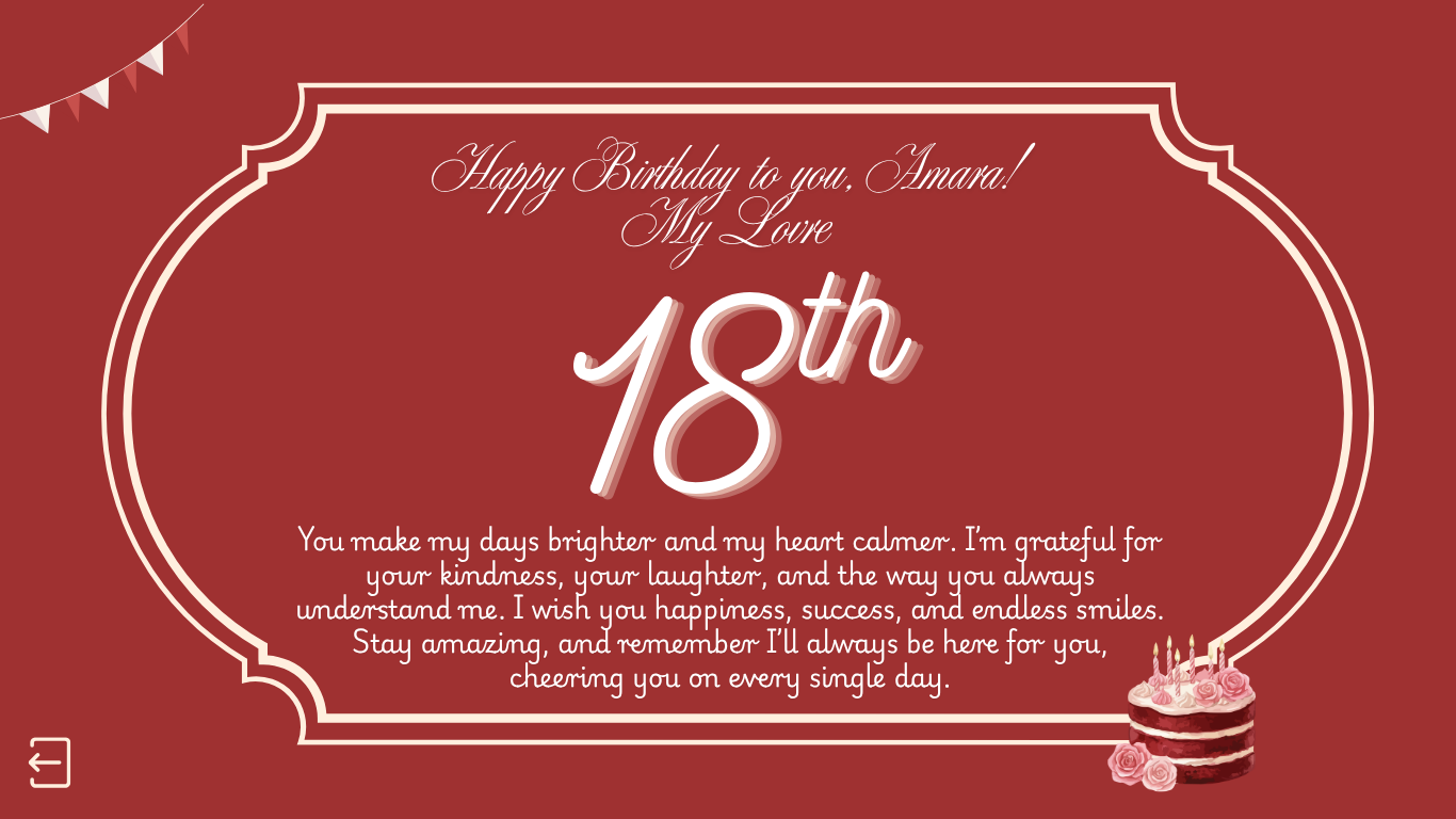 Dark Red Girlfriend Birthday Website Template