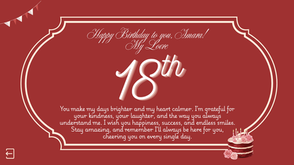 Dark Red Girlfriend Birthday Website Template