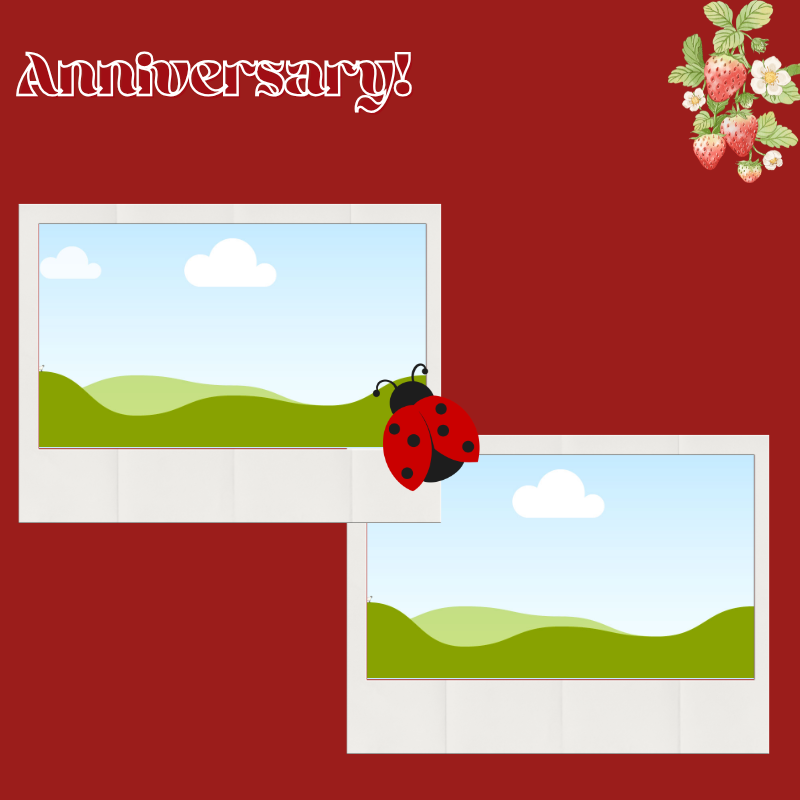 Red 1 Year Anniversary Scrapbook Template | 18 Pages Romantic Digital Gift