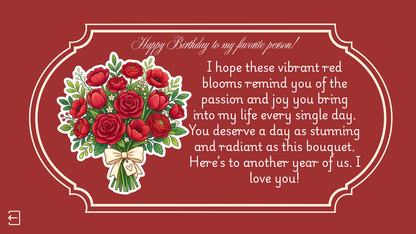 Dark Red Girlfriend Birthday Website Template