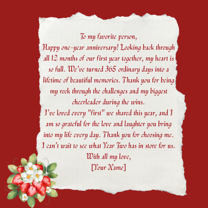 Red 1 Year Anniversary Scrapbook Template | 18 Pages Romantic Digital Gift