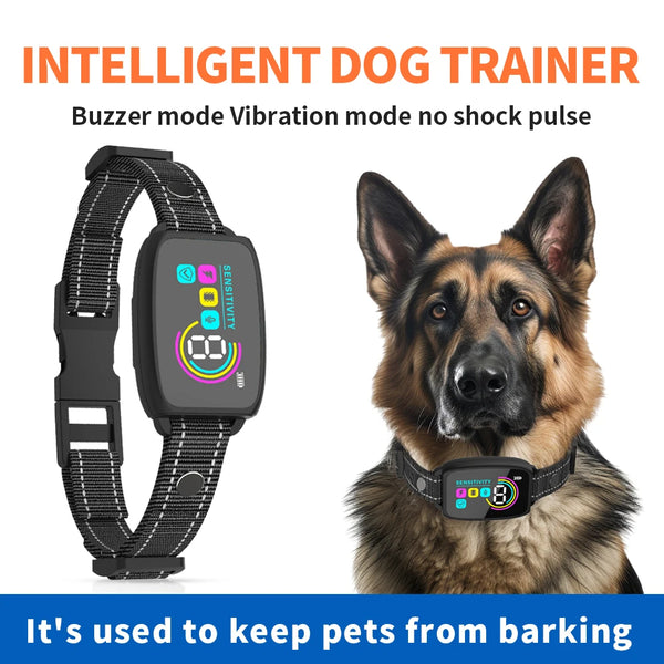Smart Automatic Anti-Bark Dog Collar – Waterproof, HD Display