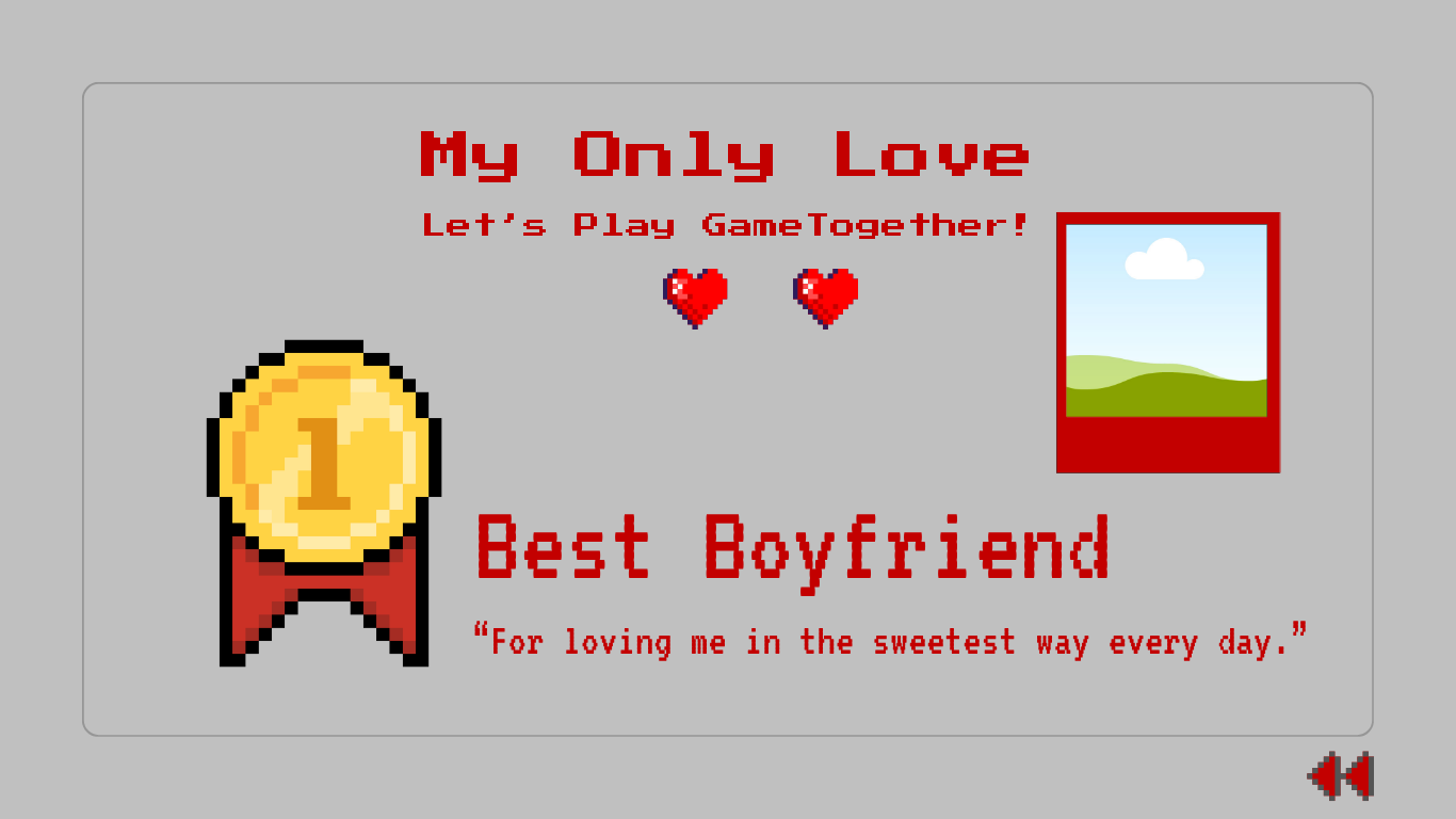 Gray & Red Boyfriend Birthday Pixel Website Template