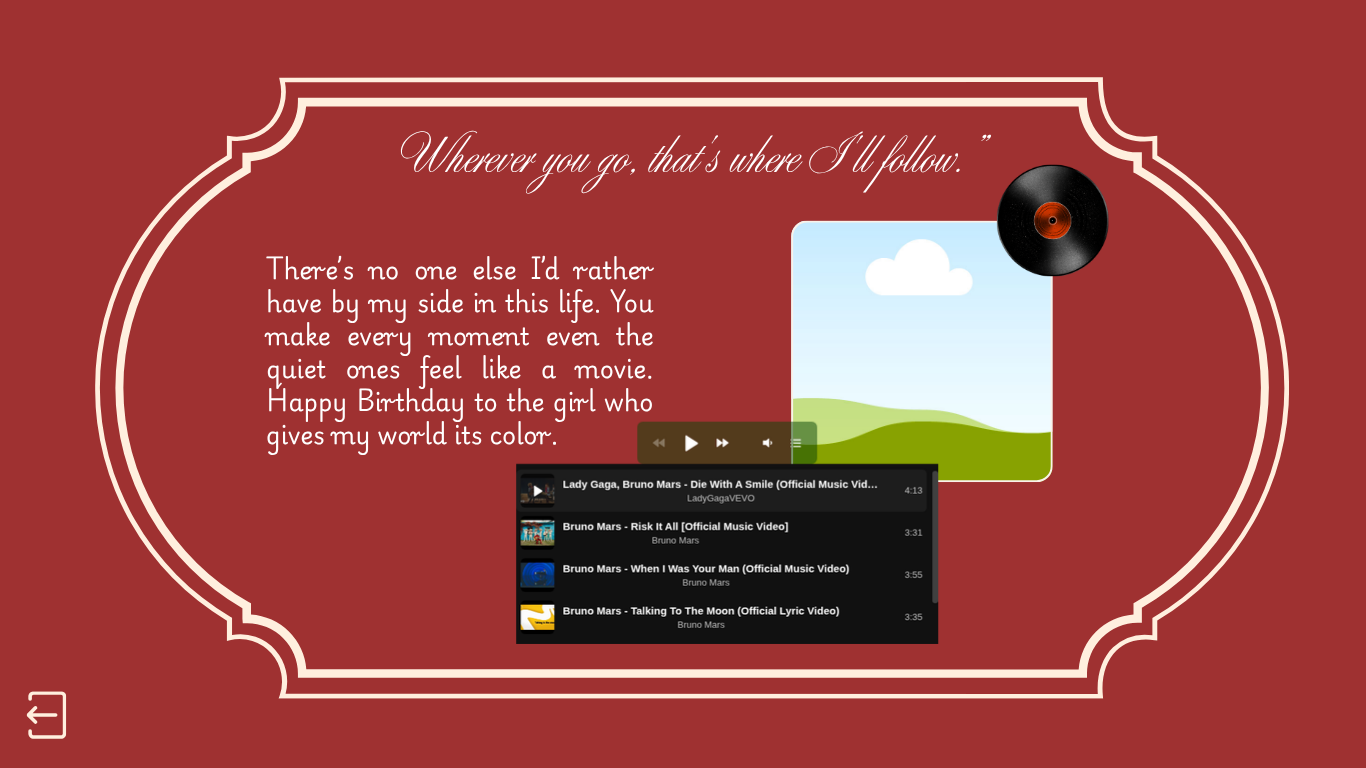 Dark Red Girlfriend Birthday Website Template