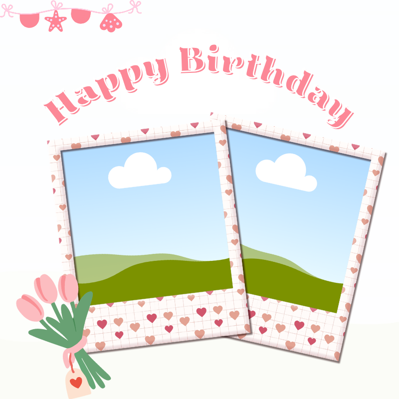 Pink Birthday Scrapbook Template | 24 Pages Digital Memory Book