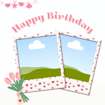 Pink Birthday Scrapbook Template | 24 Pages Digital Memory Book