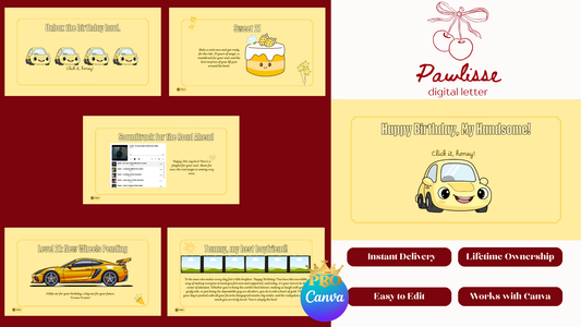 Yellow Car Boyfriend Birthday Website Template