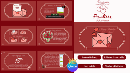 Dark Red Girlfriend Birthday Website Template