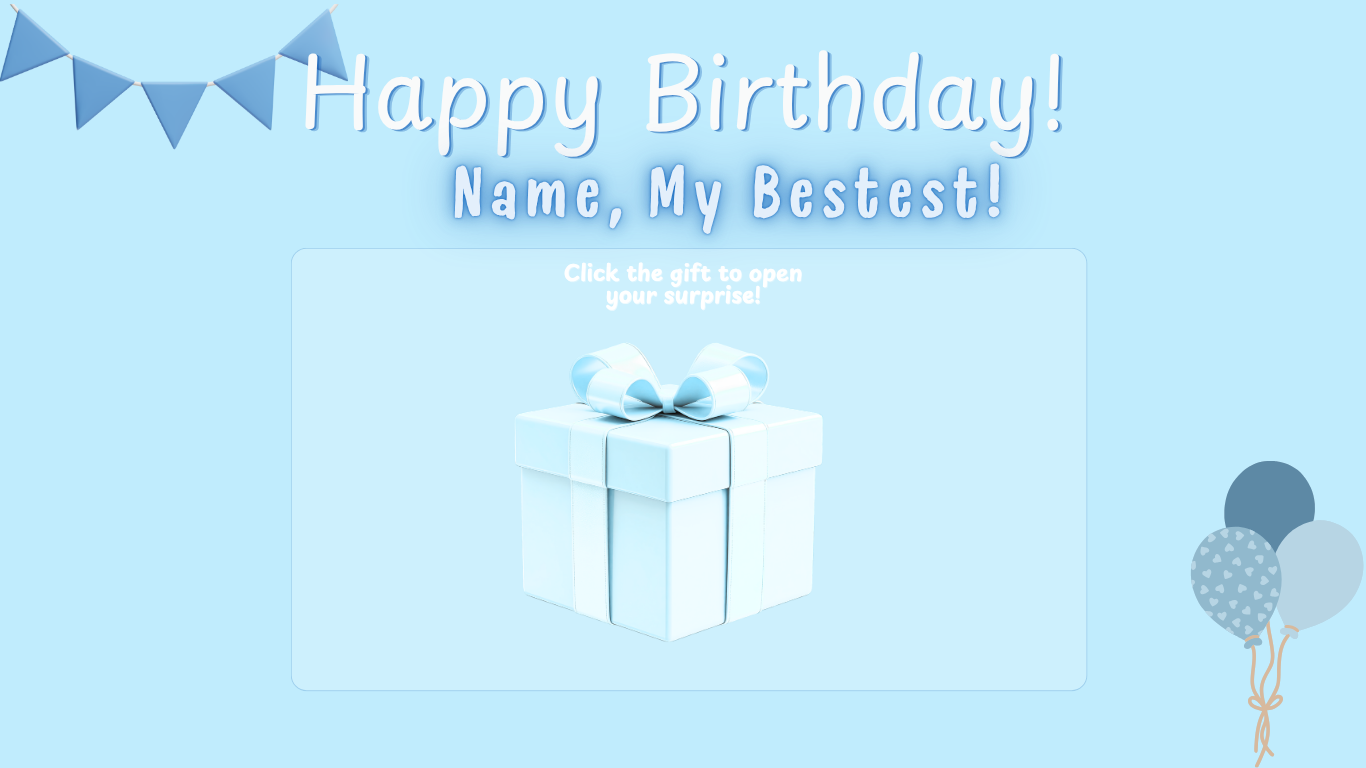 Blue Best Friend Birthday Website Template