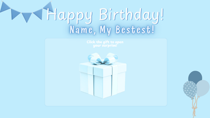 Blue Best Friend Birthday Website Template