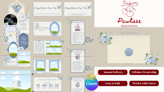 Blue Flower Girlfriend Day Website Template