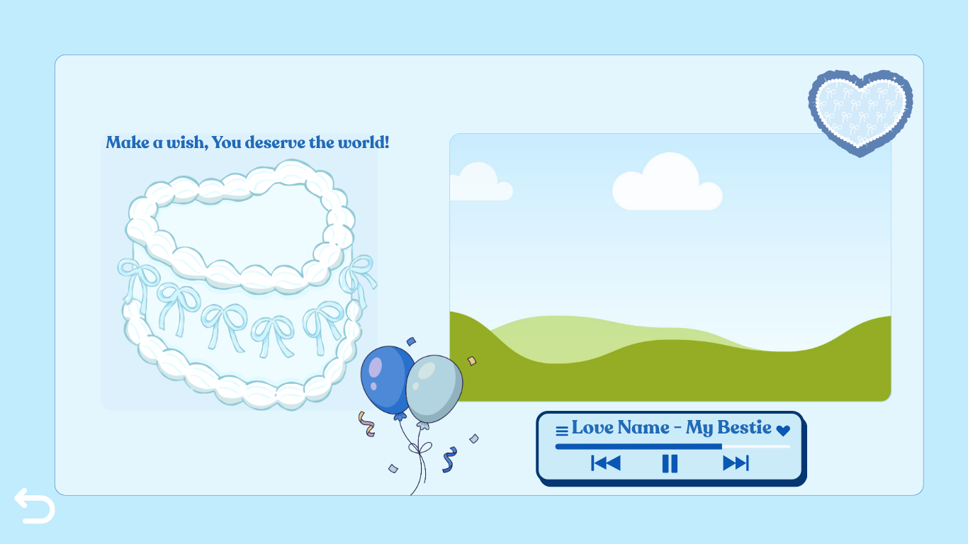 Blue Best Friend Birthday Website Template