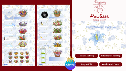 12 Flower Baskets for National Flower Website Template