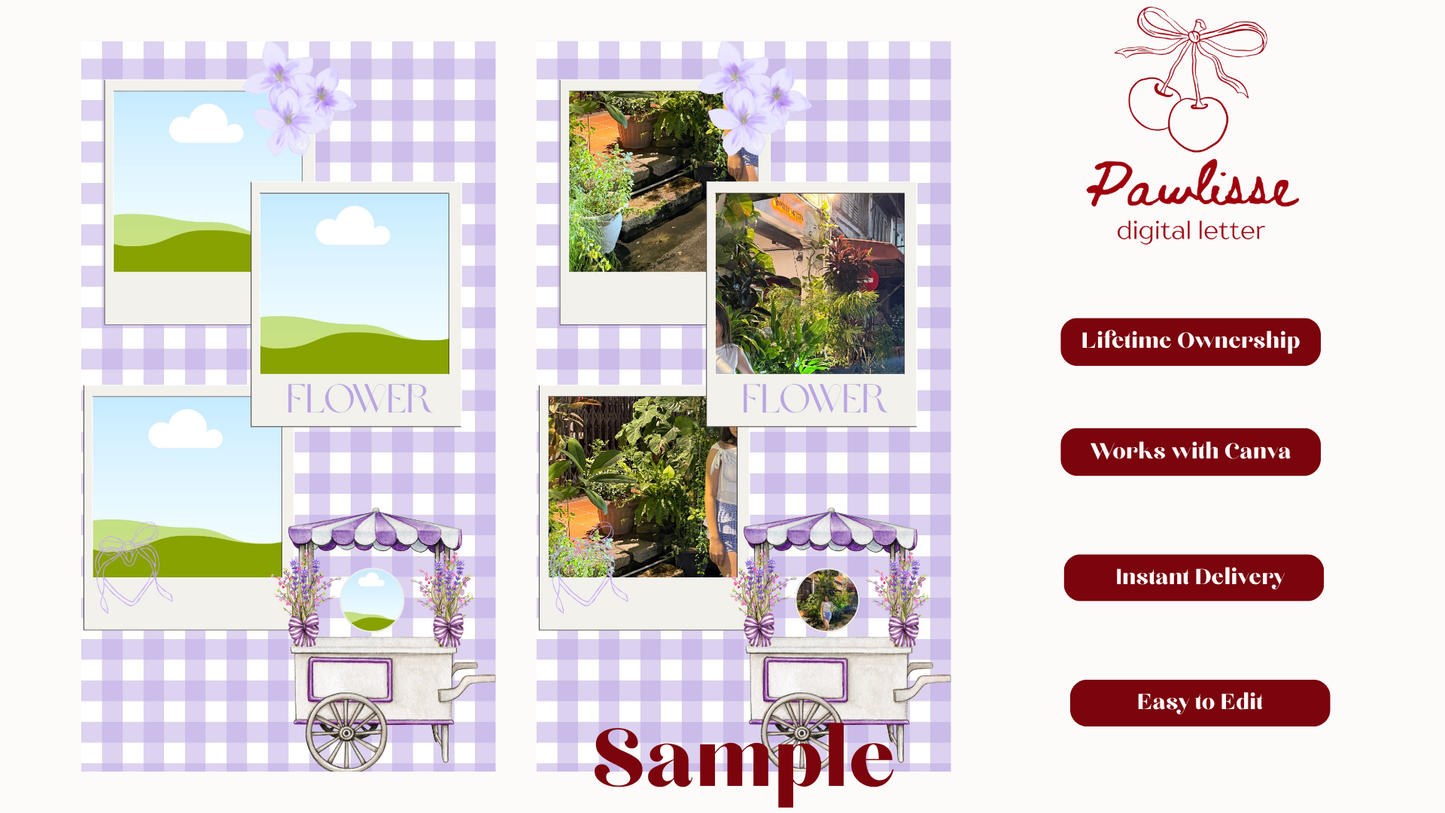 Purple Flower Instagram Story Template