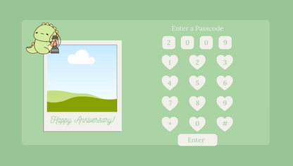 Green Anniversary Passcode Website Template