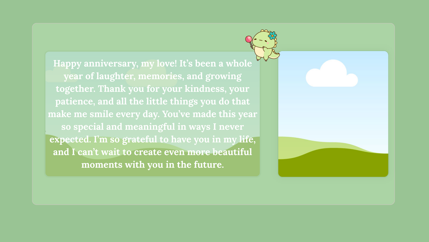Green Anniversary Passcode Website Template