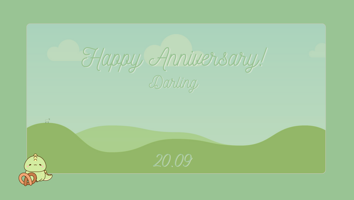 Green Anniversary Passcode Website Template
