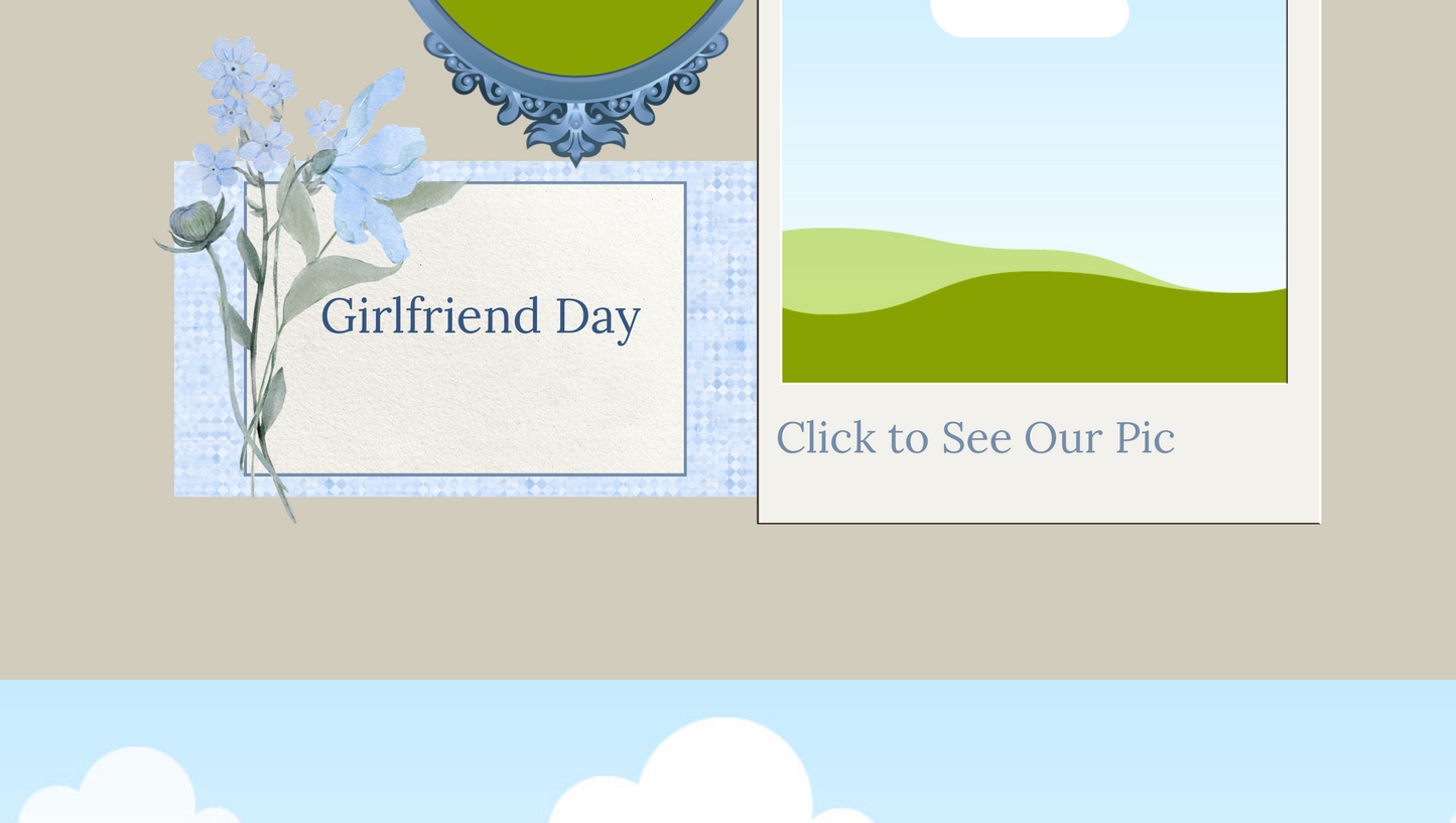 Blue Flower Girlfriend Day Website Template