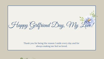 Blue Flower Girlfriend Day Website Template