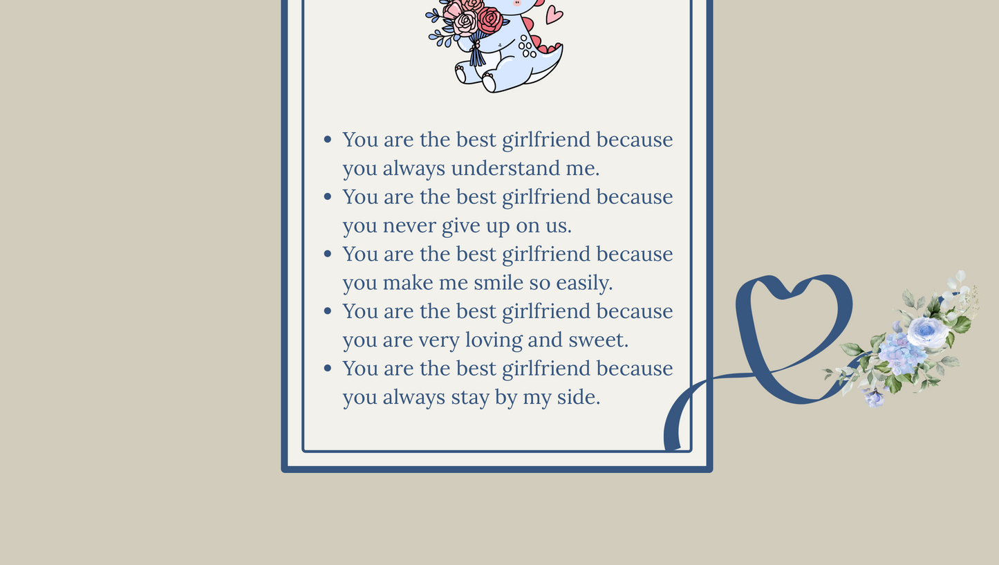 Blue Flower Girlfriend Day Website Template