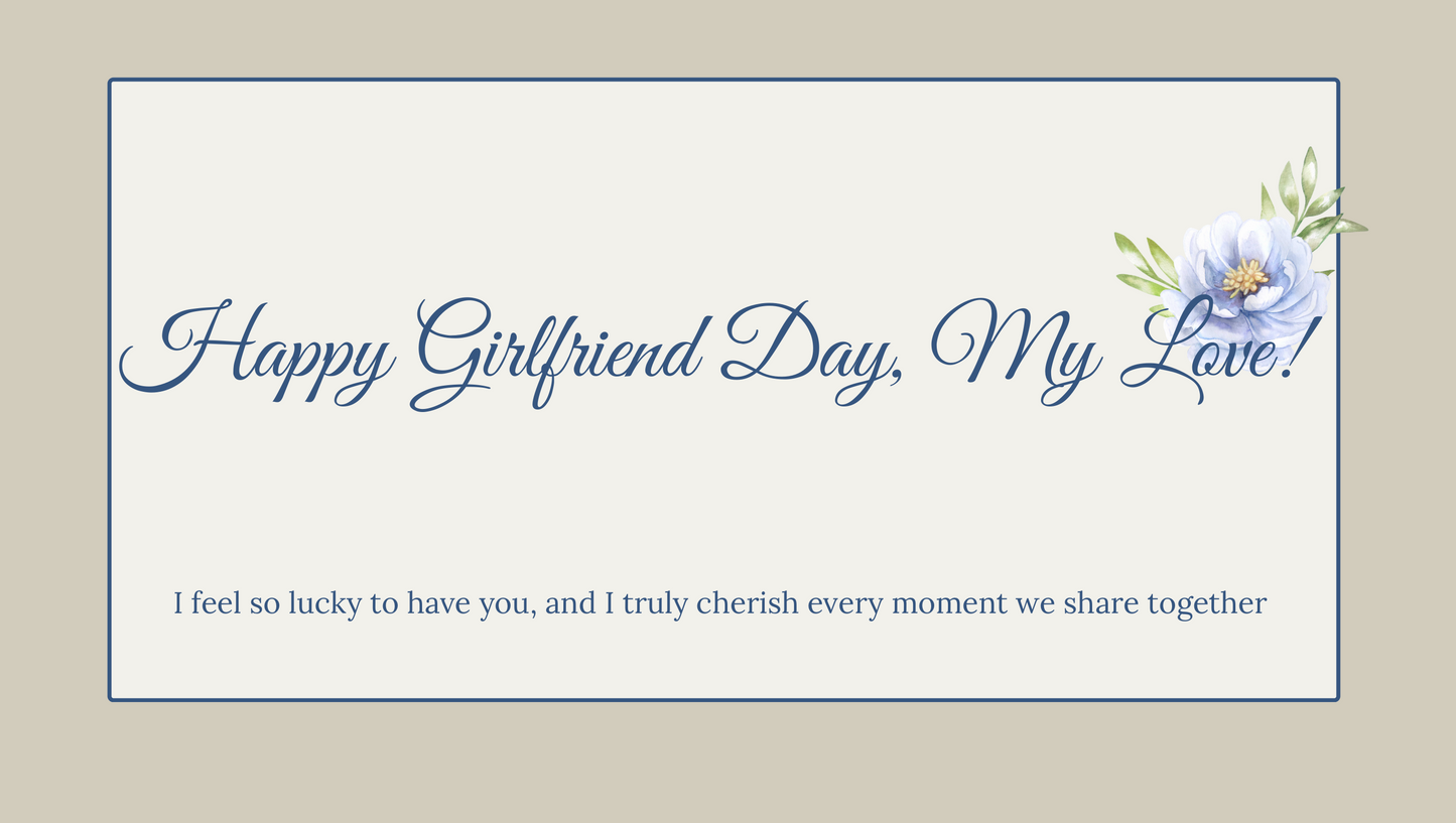 Blue Flower Girlfriend Day Website Template