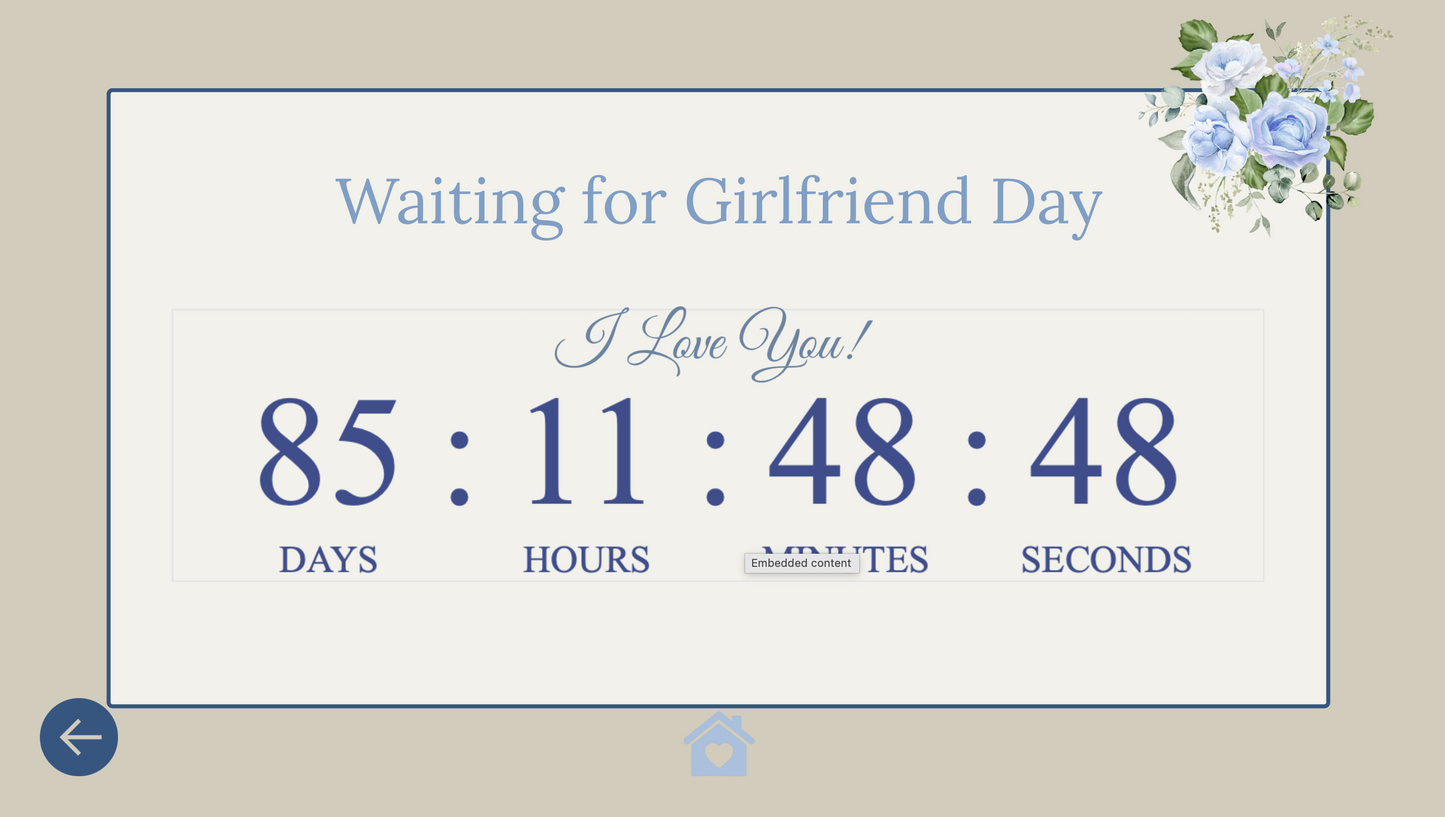 Blue Flower Girlfriend Day Website Template