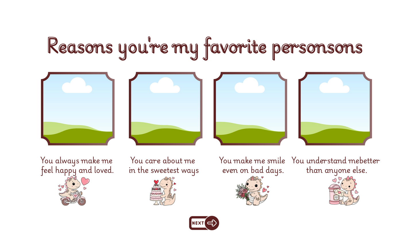 White Cute Dinosaur Boyfriend Day Website Template