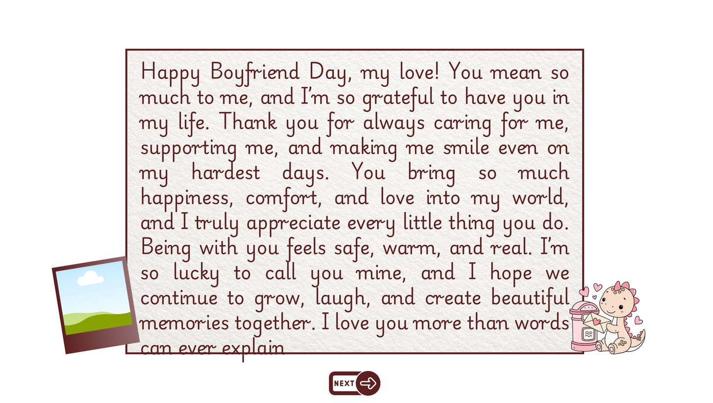 White Cute Dinosaur Boyfriend Day Website Template