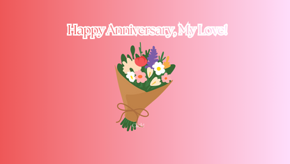 12 Flowers for 12 Months Anniversary Red Website Template