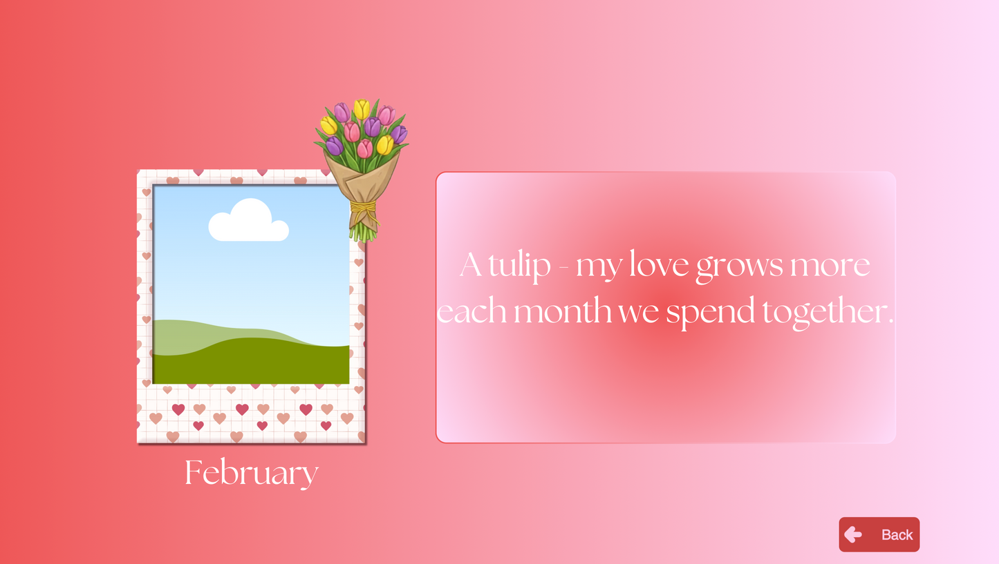 12 Flowers for 12 Months Anniversary Red Website Template