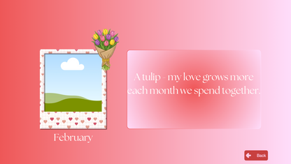 12 Flowers for 12 Months Anniversary Red Website Template