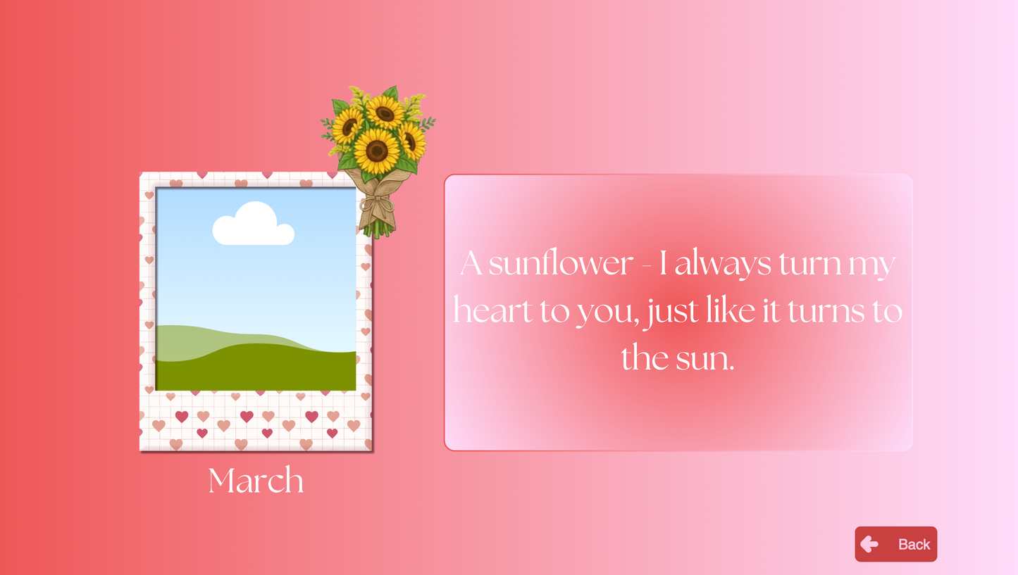 12 Flowers for 12 Months Anniversary Red Website Template