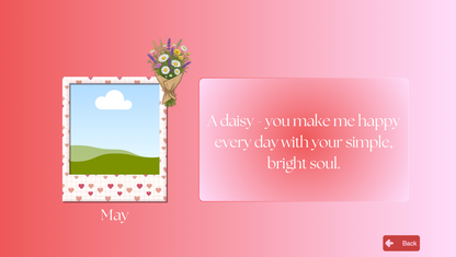 12 Flowers for 12 Months Anniversary Red Website Template