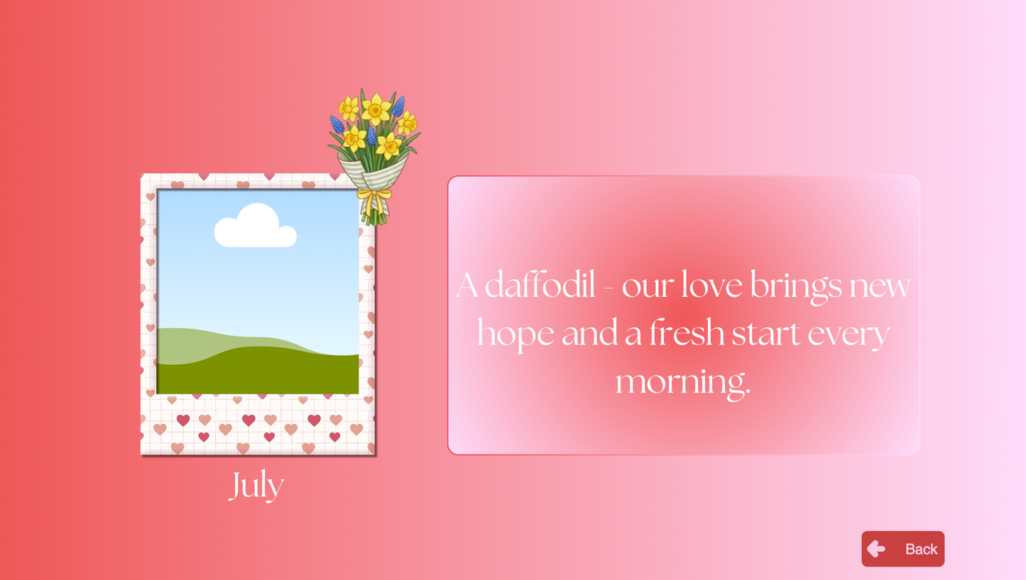 12 Flowers for 12 Months Anniversary Red Website Template
