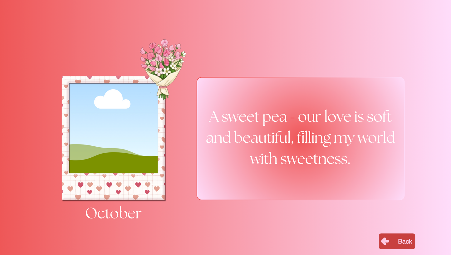 12 Flowers for 12 Months Anniversary Red Website Template