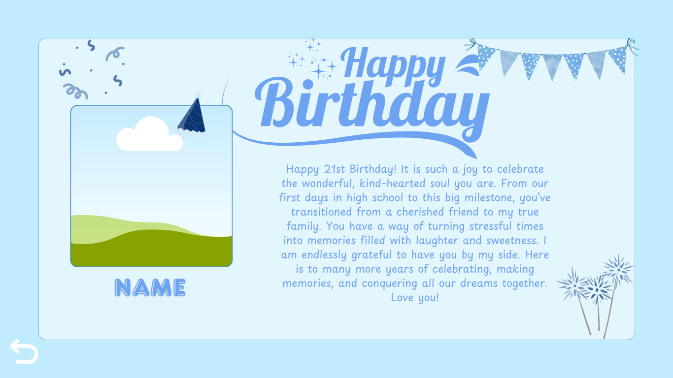 Blue Best Friend Birthday Website Template