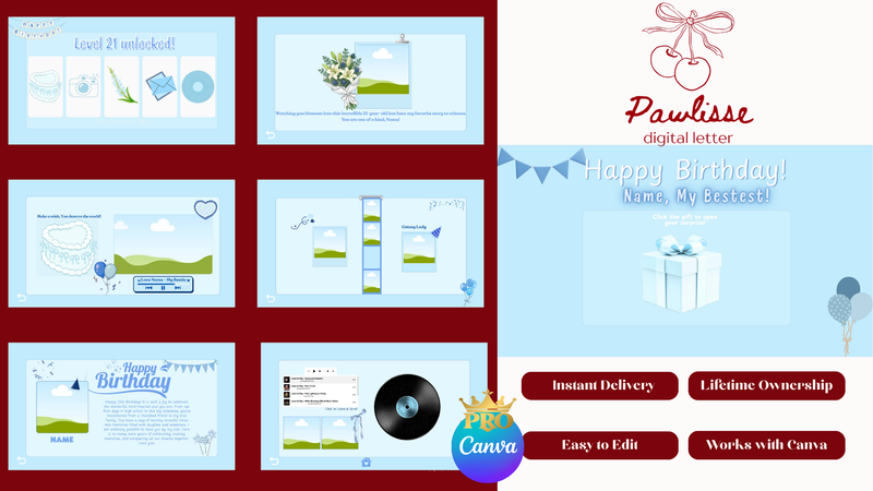 Blue Best Friend Birthday Website Template